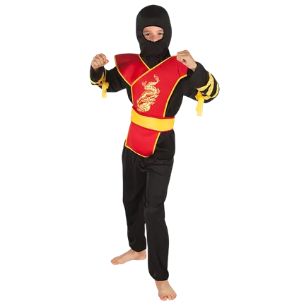 Travestimento da drago ninja rosso - 4-6 anni
