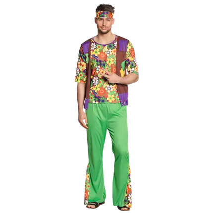 Travestimento hippie fiori uomo
