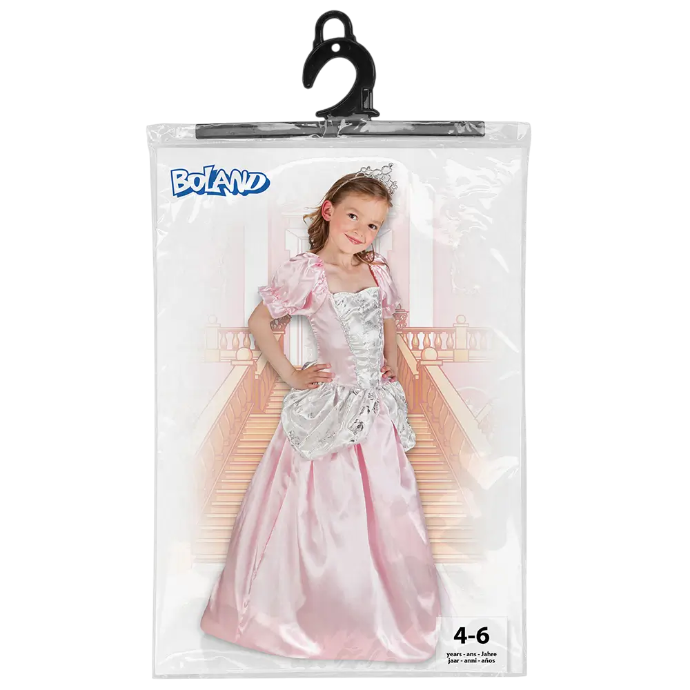 Travestimento da principessa rosa chiaro per bambina - 4-6 anni