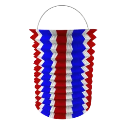 12 lanterne tricolori di carta blu bianco rosso - 16 cm