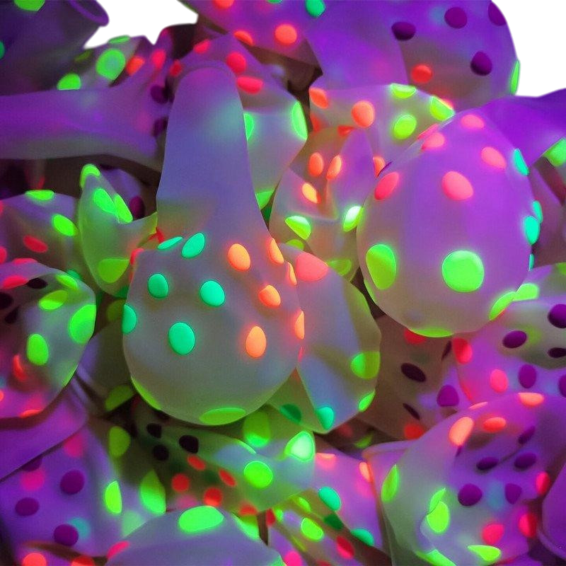10 Palloncini in lattice da 30 cm Fluo neon UV Colori neon che reagiscono alla luce nera