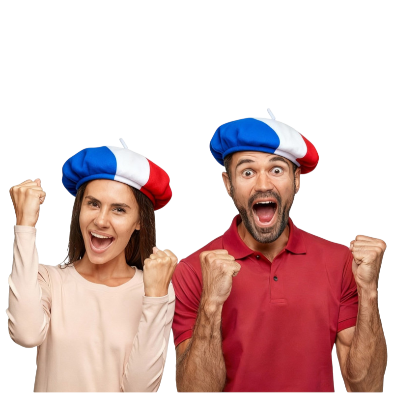 Berretto in feltro tricolore Francia