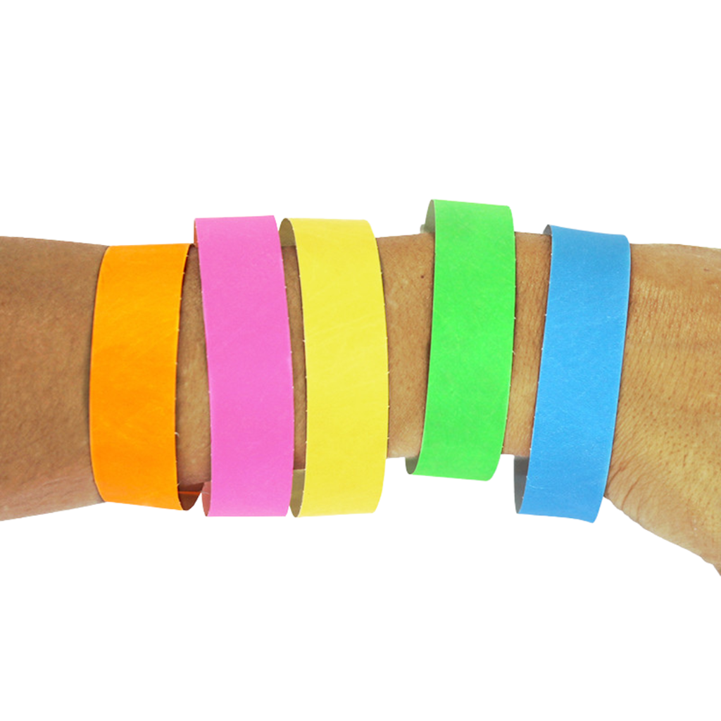 50 braccialetti di identificazione in carta di colore misto - antistrappo
