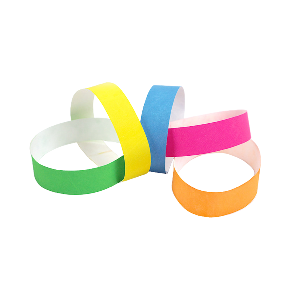 50 braccialetti di identificazione in carta di colore misto - antistrappo