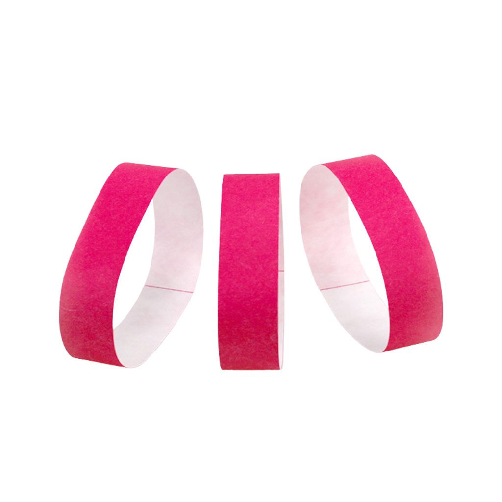 50 braccialetti identificativi in carta ROSA - antistrappo