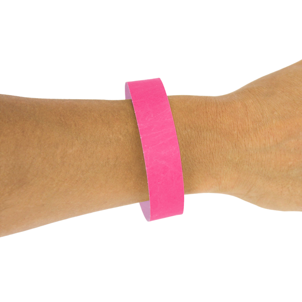 50 braccialetti identificativi in carta ROSA - antistrappo