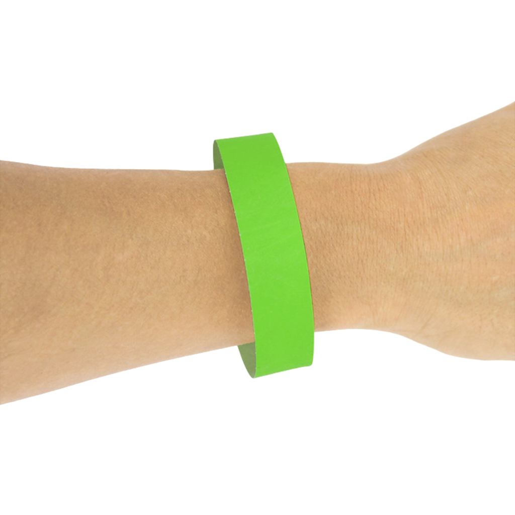 50 braccialetti identificativi in carta VERDE - antistrappo