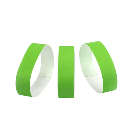 50 braccialetti identificativi in carta VERDE - antistrappo