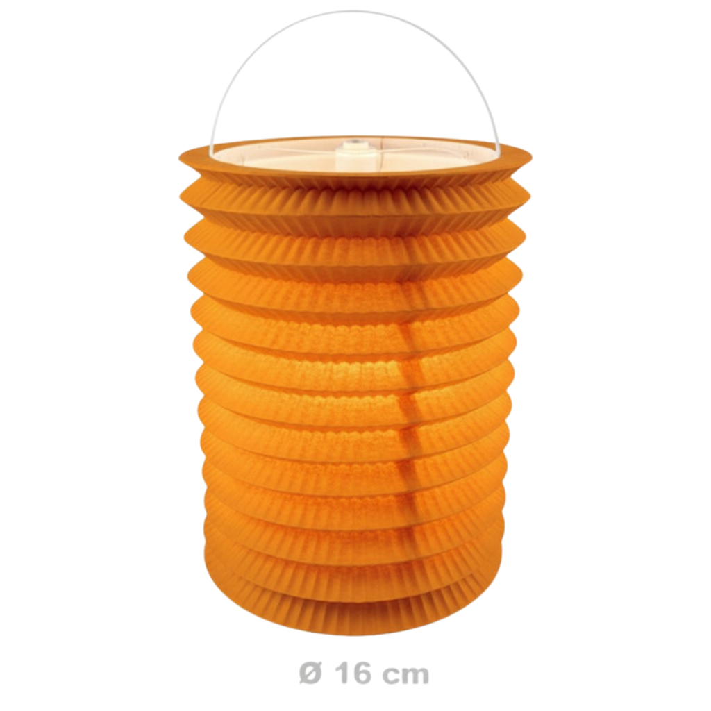 12 lanterne di carta arancione - 16 cm