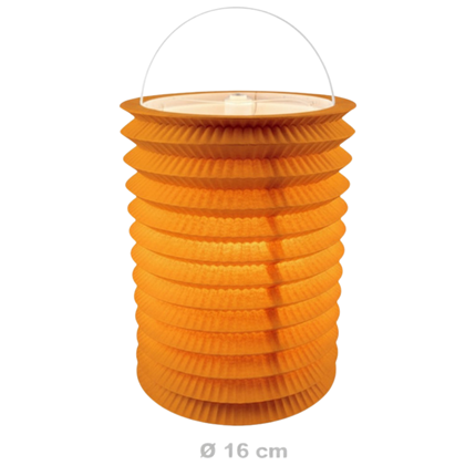 12 lanterne di carta arancione - 16 cm