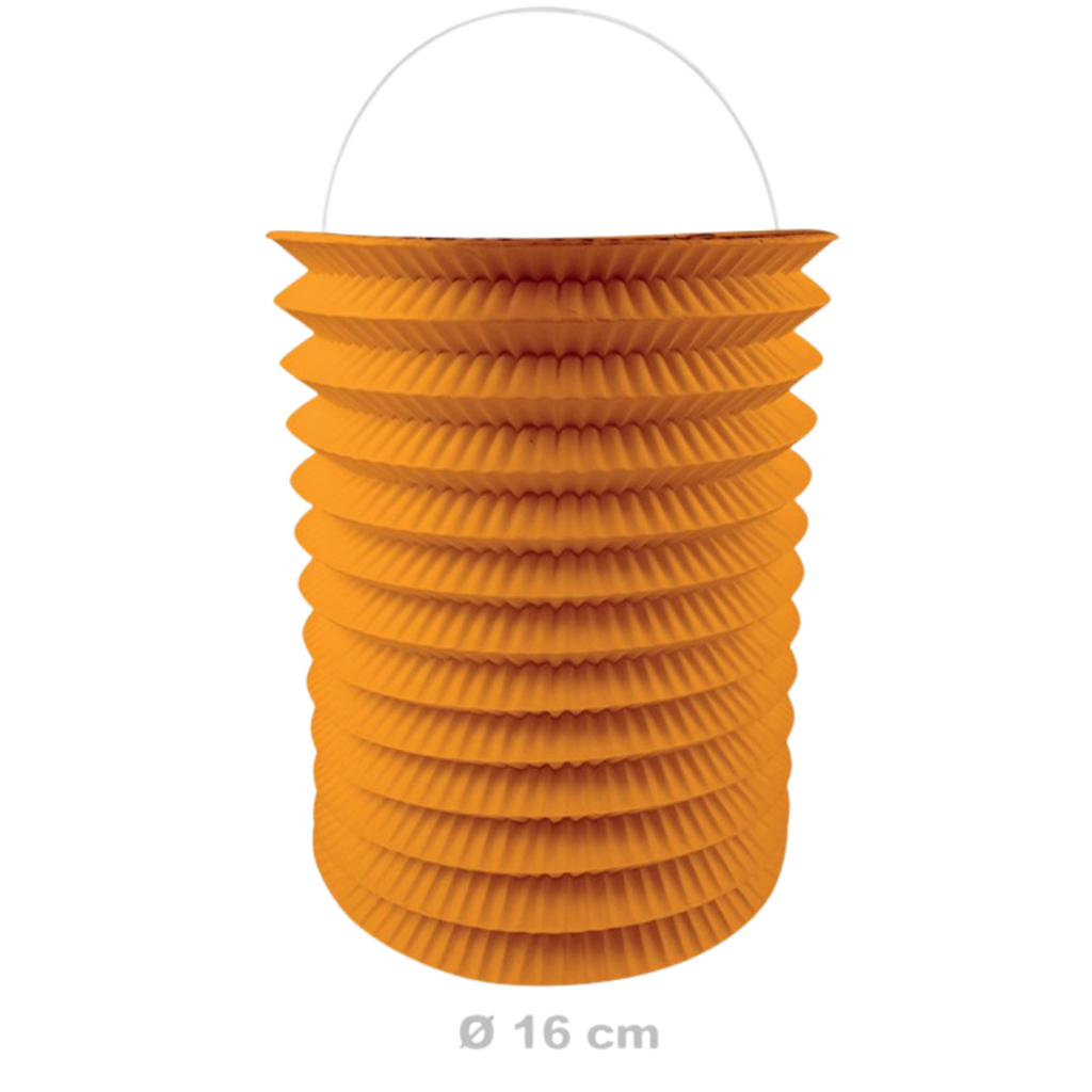 12 lanterne di carta arancione - 16 cm