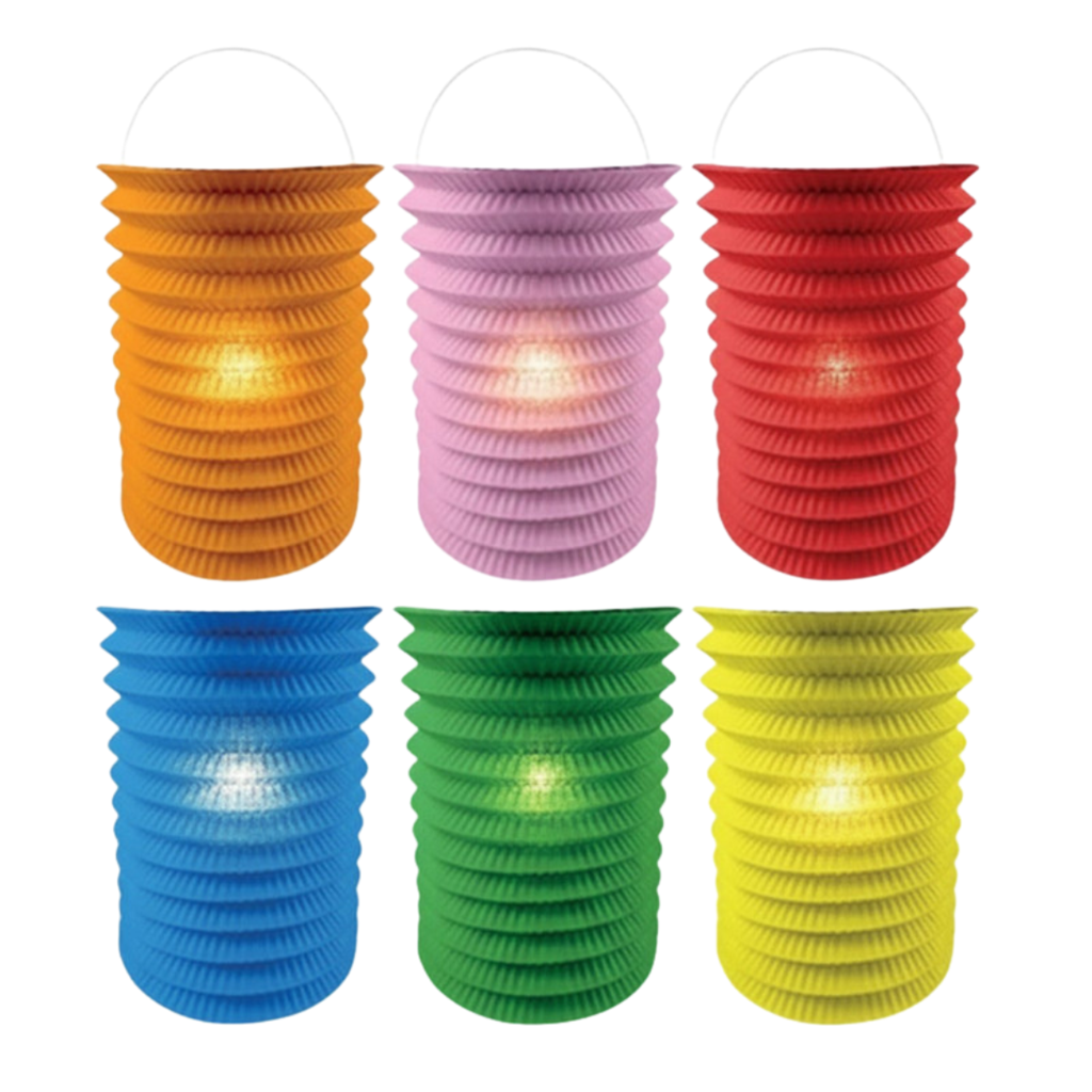 12 lanterne di carta colorate - 16 cm