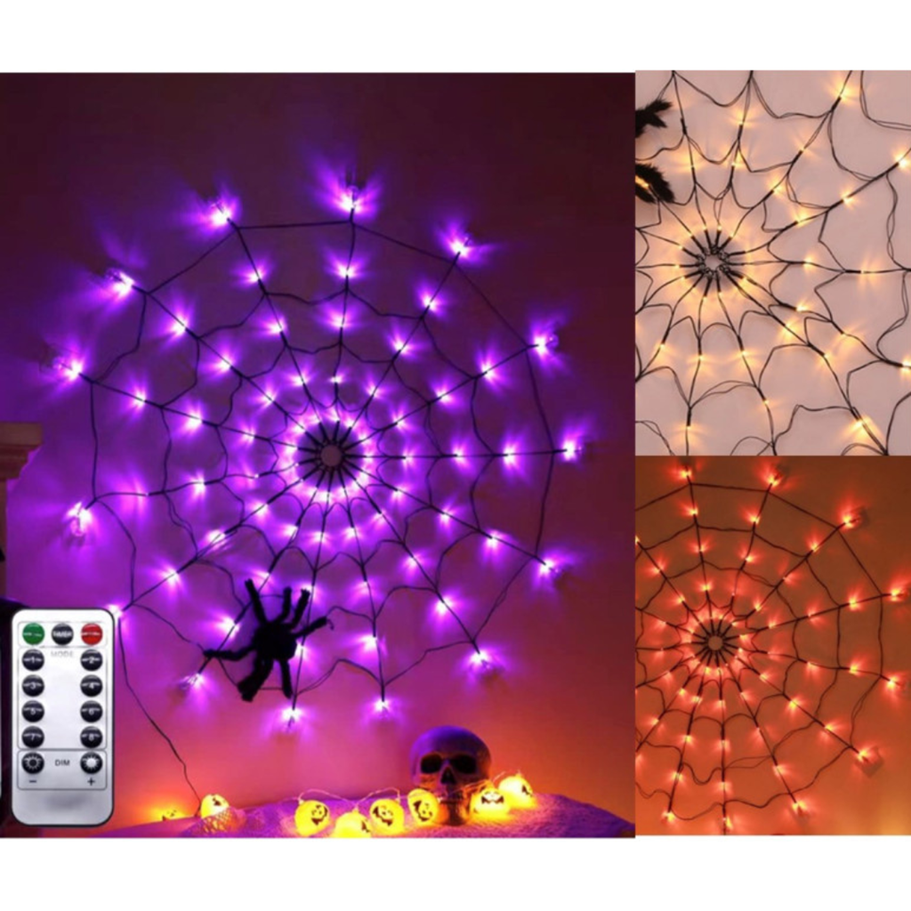 Schermo LED da 1 m + 1 ragno da 34 cm con luci cangianti (scatola di batterie)