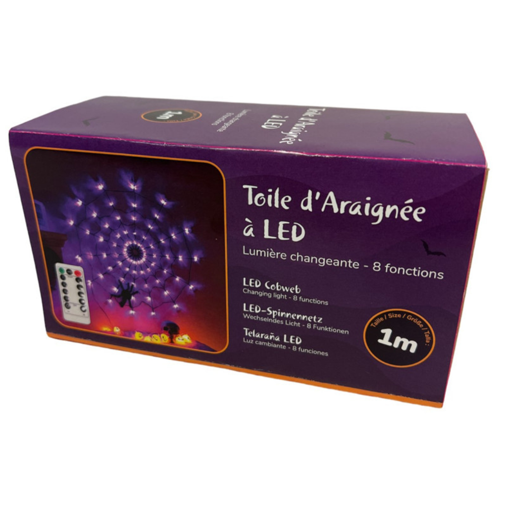 Schermo LED da 1 m + 1 ragno da 34 cm con luci cangianti (scatola di batterie)