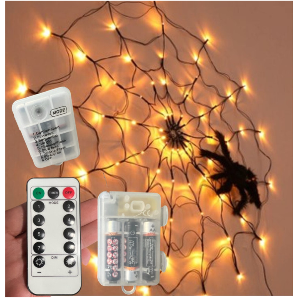 Schermo LED da 1 m + 1 ragno da 34 cm con luci cangianti (scatola di batterie)