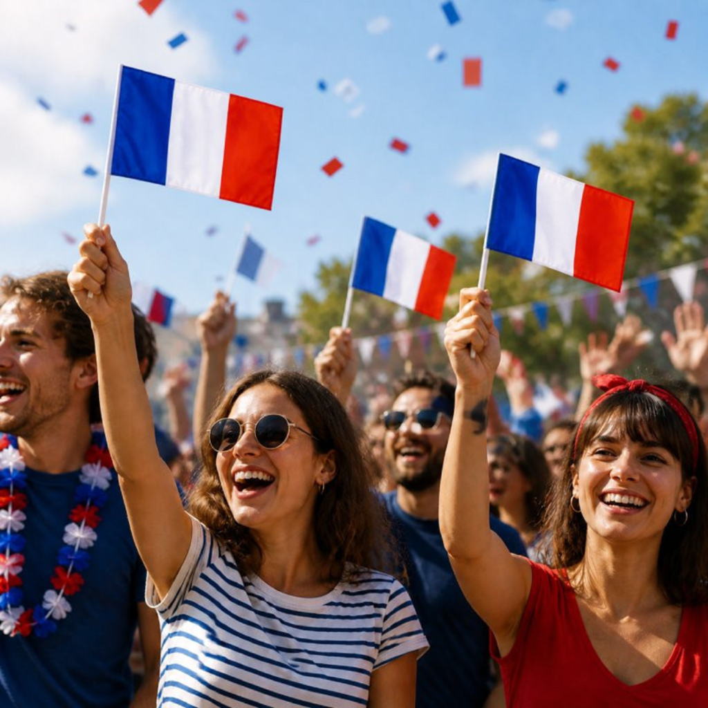 Confezione da 100 bandierine tricolori Francia