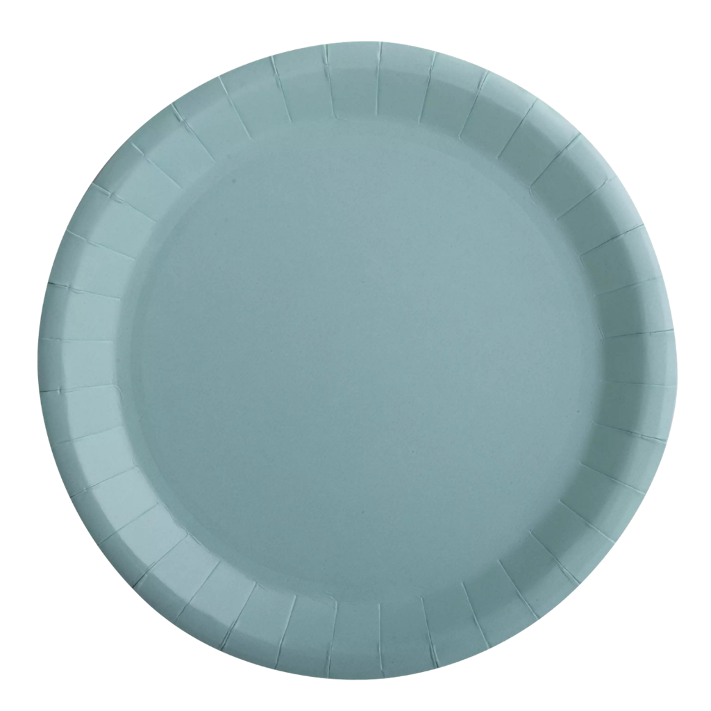 10 piatti di carta rotondi verde acqua - 22 cm