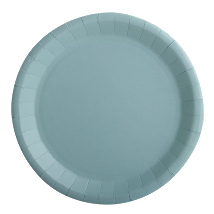 10 piatti di carta rotondi verde acqua - 22 cm