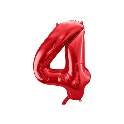 Palla Chiffre ''4'', alluminio, 86 cm, rosso