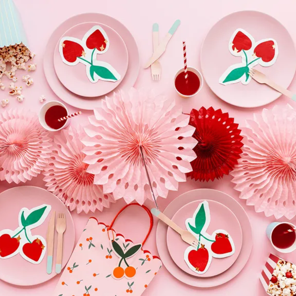 6 scatole di popcorn a strisce bianche e rosse