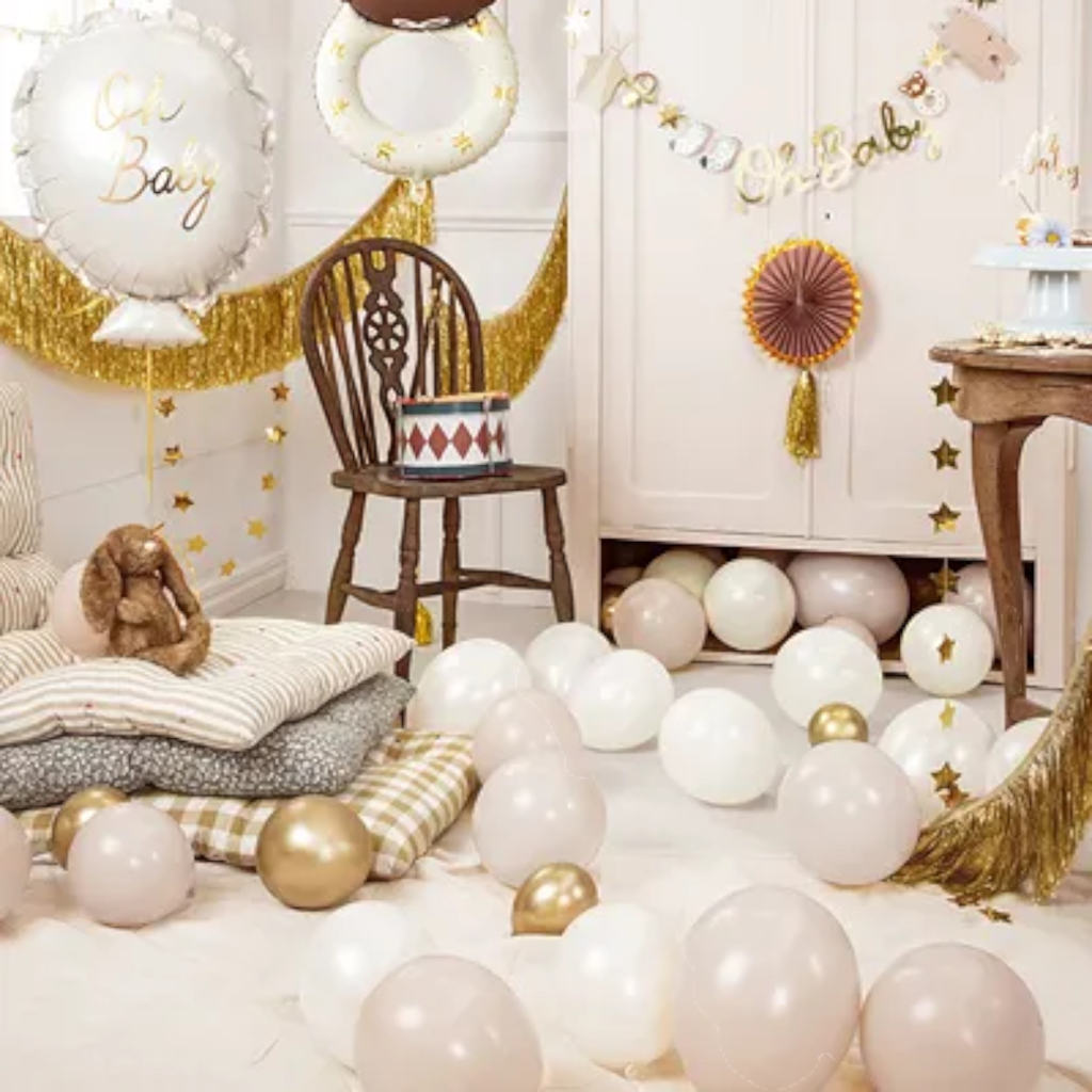 Palloncino in alluminio Orso sonaglio, 61 x 88 cm, crema e marrone