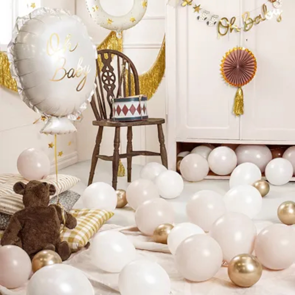 Palloncino in alluminio Orso sonaglio, 61 x 88 cm, crema e marrone