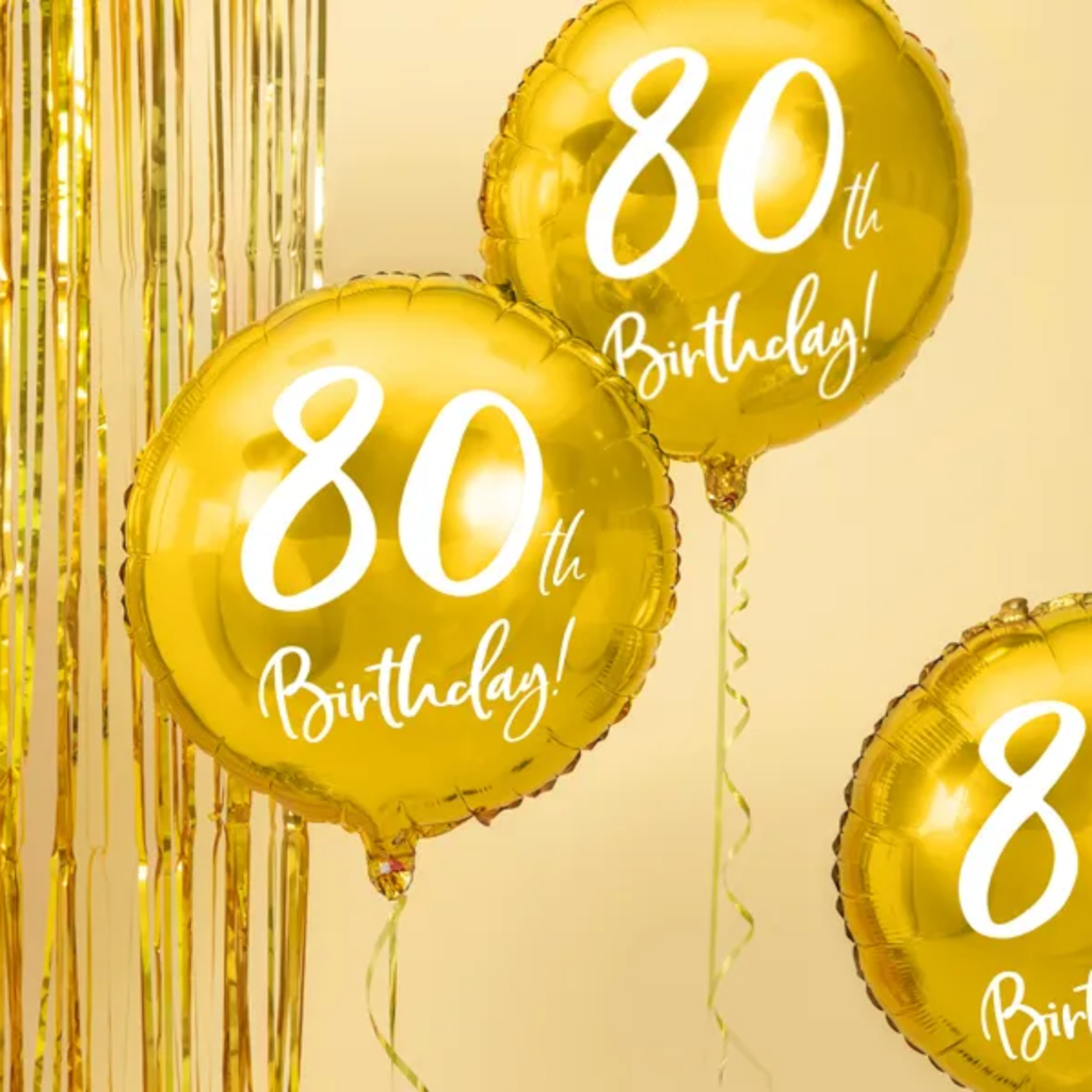 Palloncino d'oro di compleanno 80 anni