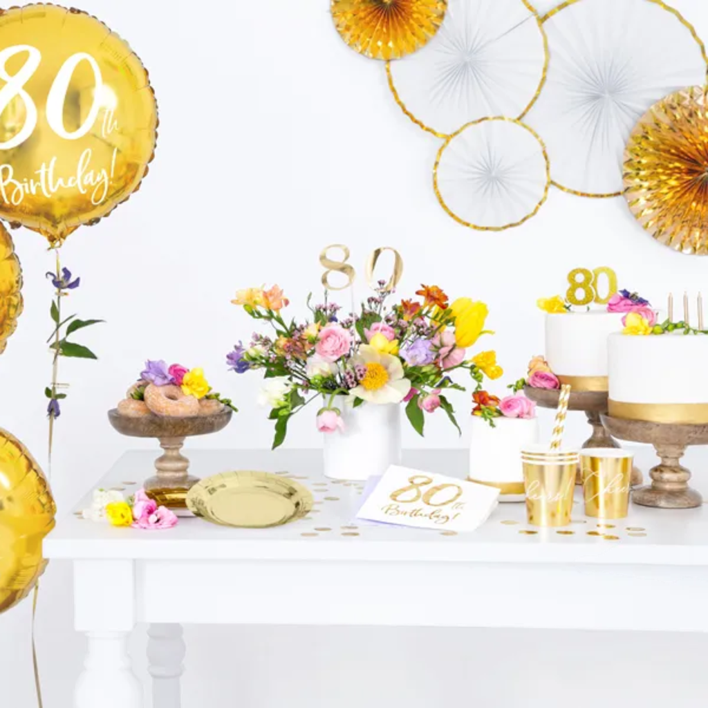 Palloncino d'oro di compleanno 80 anni