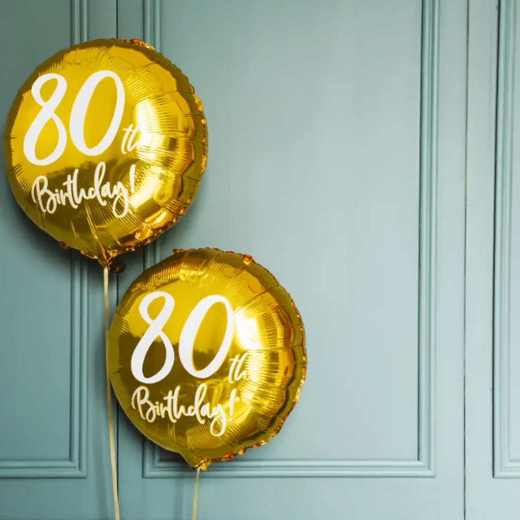 Palloncino d'oro di compleanno 80 anni
