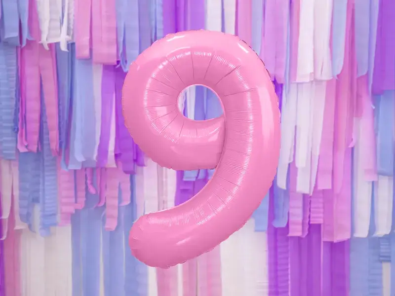 Palla Chiffre ''9'', alluminio, 86 cm, rosa chiaro