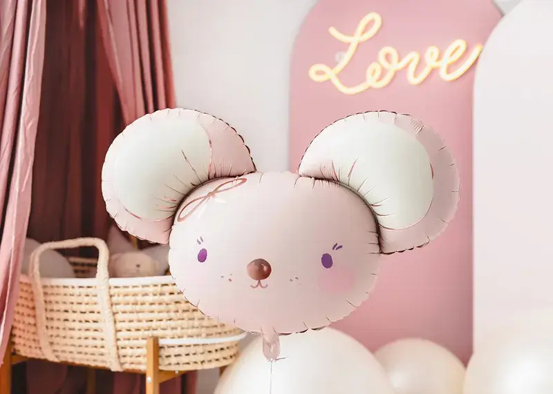 Palloncino in alluminio Mouse, 96 x 64 cm, rosa acceso