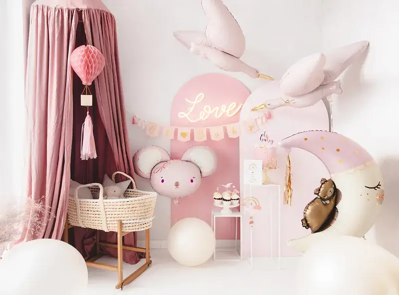 Palloncino in alluminio Mouse, 96 x 64 cm, rosa acceso