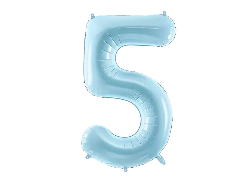 Palla Chiffre ''5'', alluminio, 86 cm, azzurro