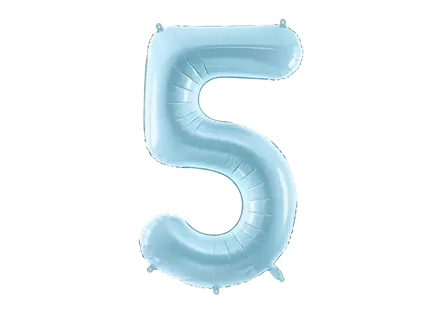 Palla Chiffre ''5'', alluminio, 86 cm, azzurro