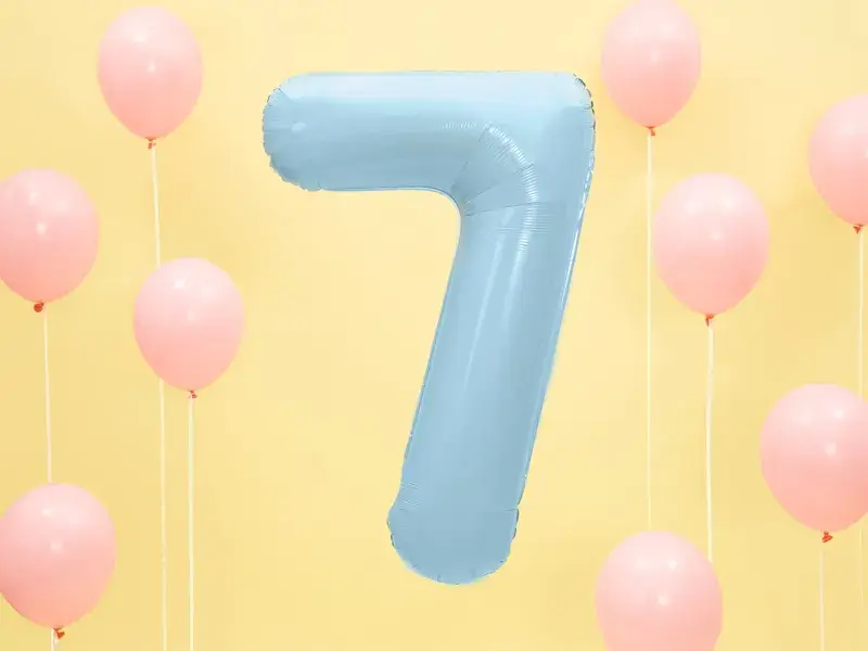 Palla Chiffre ''7'', alluminio, 86 cm, azzurro