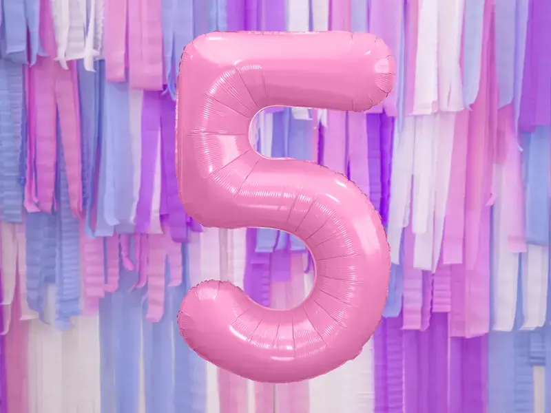 Palla Chiffre ''5'', alluminio, 86 cm, rosa chiaro