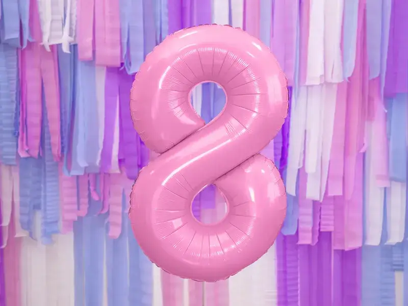 Palla Chiffre ''8'', alluminio, 86 cm, rosa chiaro