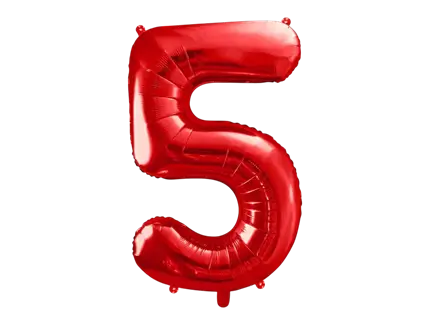 Palla Chiffre ''5'', alluminio, 86 cm, rosso
