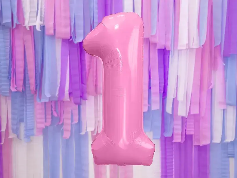 Palla Chiffre ''1'', alluminio, 86 cm, rosa chiaro