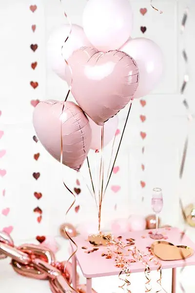 Peso per palloncini a forma di cuore, oro rosa