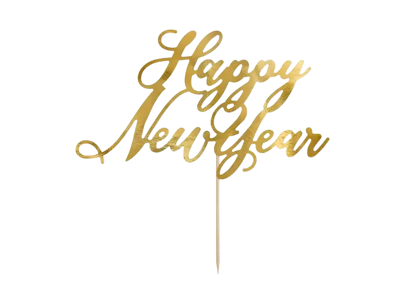 Cake topper dorato di buon anno