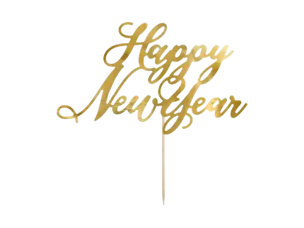 Cake topper dorato di buon anno