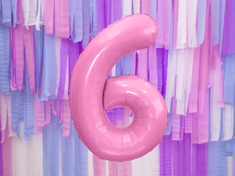 Palla Chiffre ''6'', alluminio, 86 cm, rosa chiaro