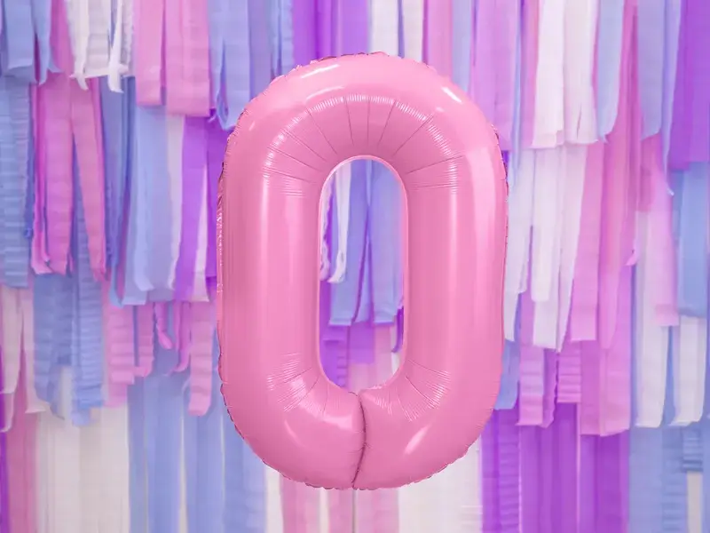Palla Chiffre ''0'', alluminio, 86 cm, rosa chiaro