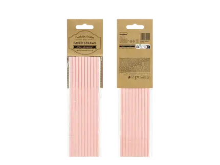 10 cannucce di carta rosa lisce