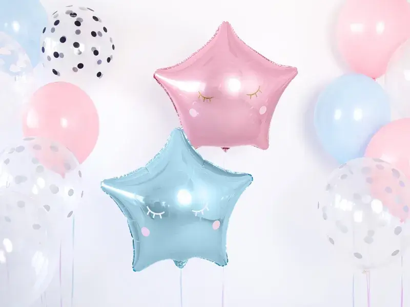 Palloncino a stella in alluminio metallizzato azzurro - 48 cm