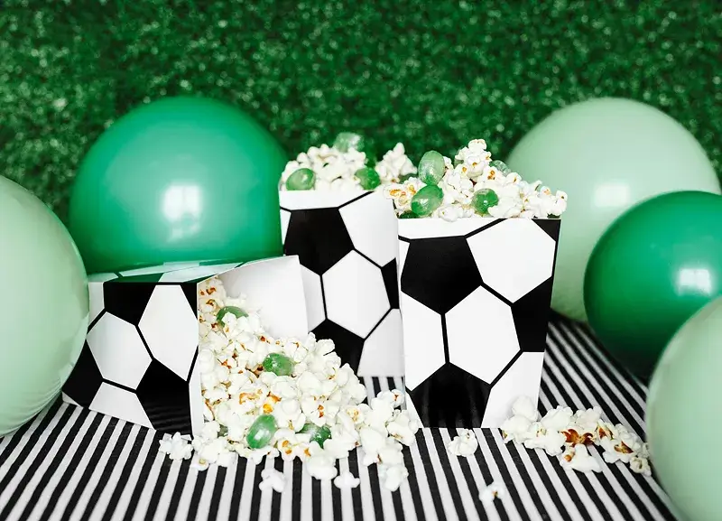6 vaschette di popcorn per il calcio