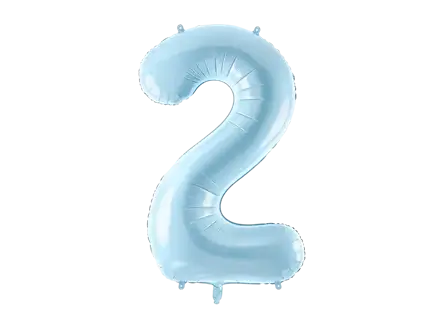 Palla Chiffre ''2'', alluminio, 86 cm, azzurro