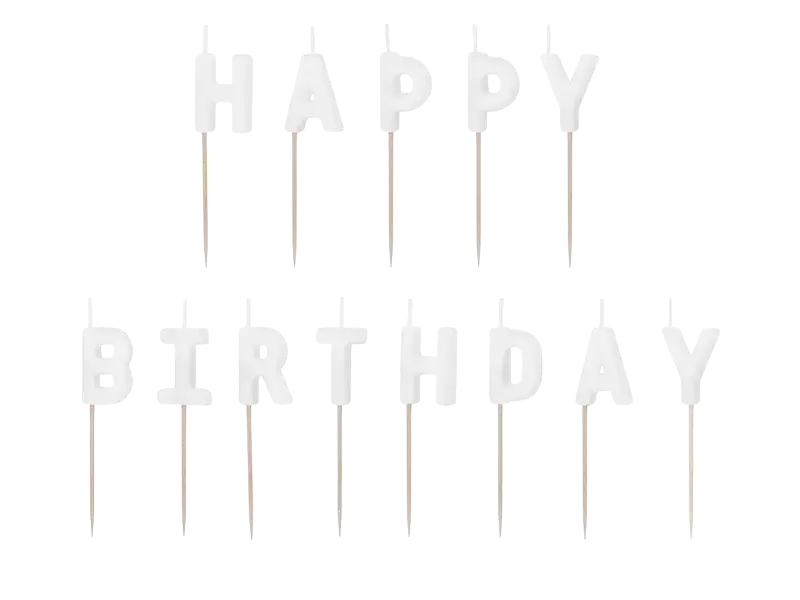 Candeline di buon compleanno, 2,5 cm, bianche