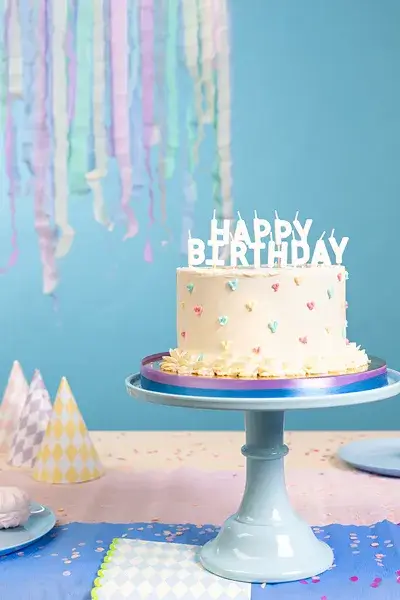 Candeline di buon compleanno, 2,5 cm, bianche